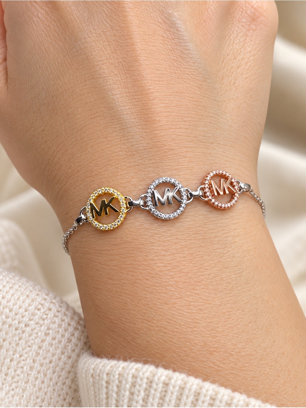 Michael Kors Silver and Gold Logo bracelet